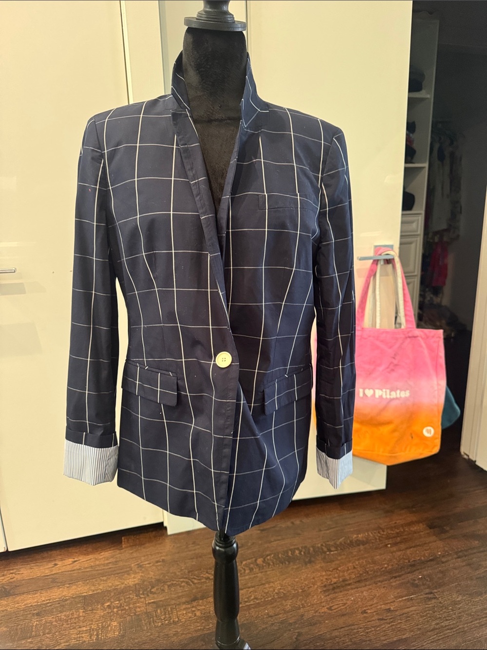 J. Crew Navy Windowpane Blazer